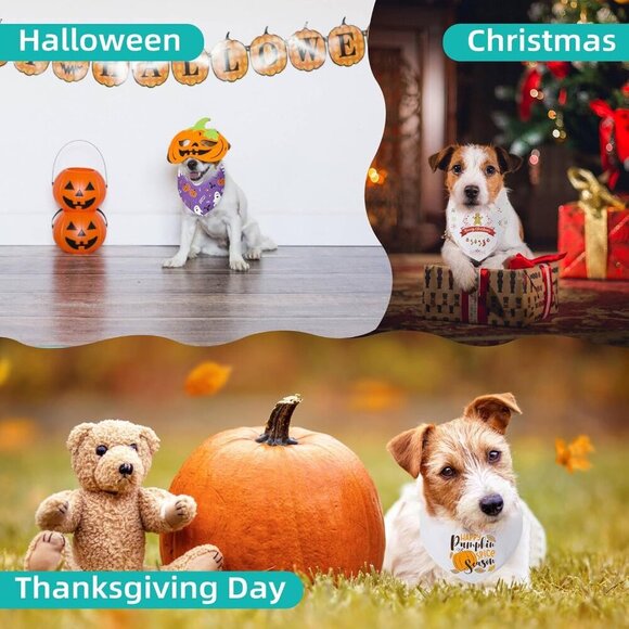 Blank Dog Bandanas Medium-1PCS, DIY Solid White Triangle Scarf Premium Cotton Ha - Picture 5 of 8